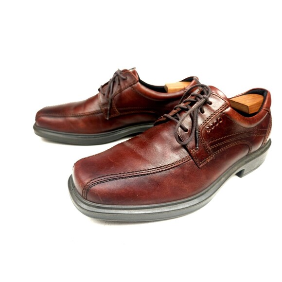 ECCO Mens Helsinki Bicycle Toe Tie Cocoa Brown Leather Oxfords Eur 44 US 10-10.5 main image 4